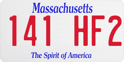 MA license plate 141HF2