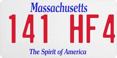 MA license plate 141HF4