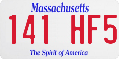 MA license plate 141HF5