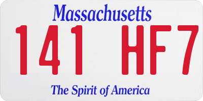 MA license plate 141HF7
