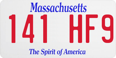 MA license plate 141HF9