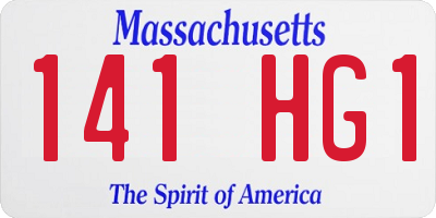 MA license plate 141HG1