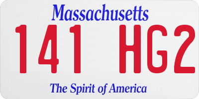 MA license plate 141HG2