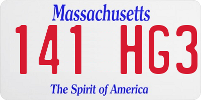 MA license plate 141HG3