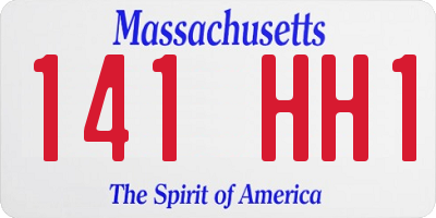 MA license plate 141HH1