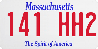 MA license plate 141HH2