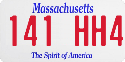 MA license plate 141HH4