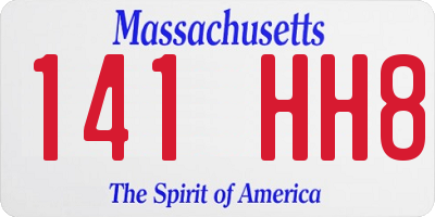 MA license plate 141HH8