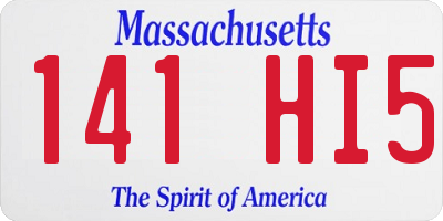 MA license plate 141HI5