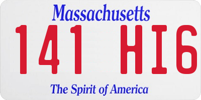 MA license plate 141HI6