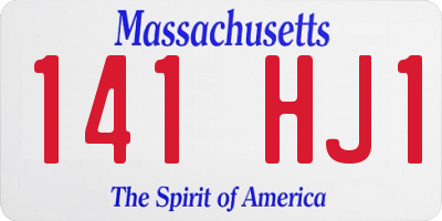 MA license plate 141HJ1