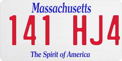 MA license plate 141HJ4