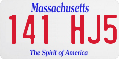 MA license plate 141HJ5