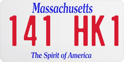 MA license plate 141HK1