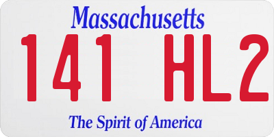 MA license plate 141HL2