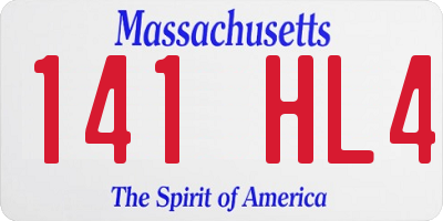 MA license plate 141HL4