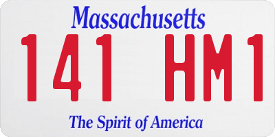 MA license plate 141HM1