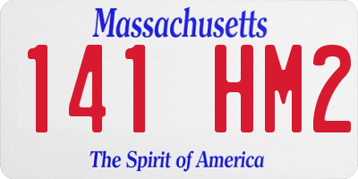 MA license plate 141HM2