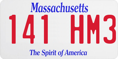 MA license plate 141HM3