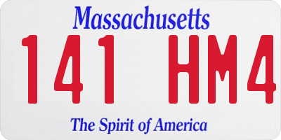 MA license plate 141HM4