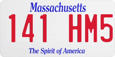 MA license plate 141HM5