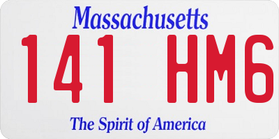 MA license plate 141HM6