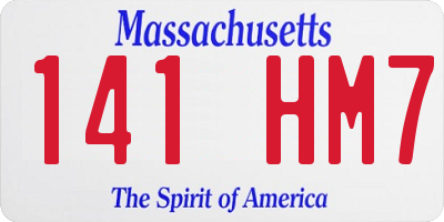 MA license plate 141HM7