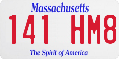 MA license plate 141HM8