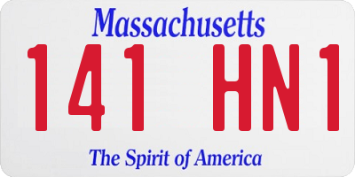MA license plate 141HN1