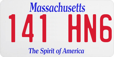 MA license plate 141HN6