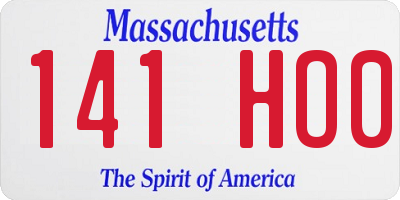 MA license plate 141HO0