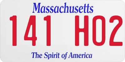 MA license plate 141HO2