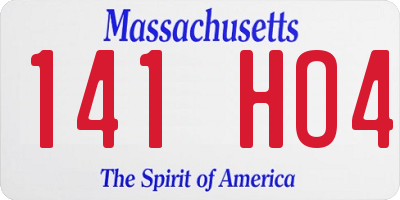 MA license plate 141HO4