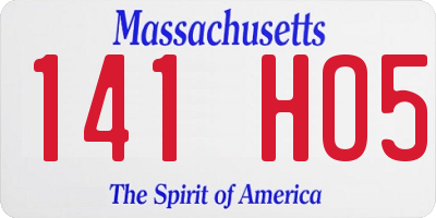 MA license plate 141HO5