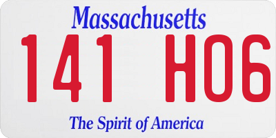 MA license plate 141HO6