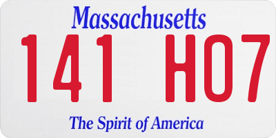 MA license plate 141HO7