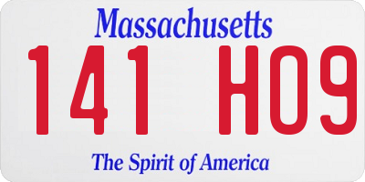 MA license plate 141HO9