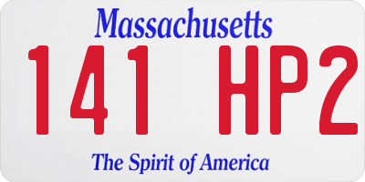 MA license plate 141HP2