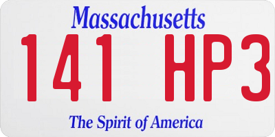 MA license plate 141HP3