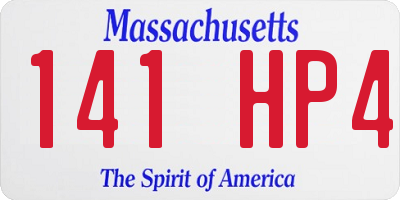 MA license plate 141HP4