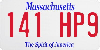 MA license plate 141HP9