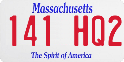 MA license plate 141HQ2