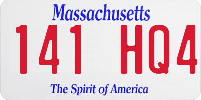 MA license plate 141HQ4