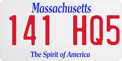 MA license plate 141HQ5