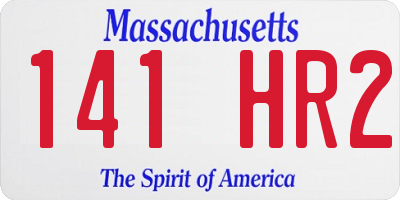 MA license plate 141HR2
