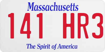 MA license plate 141HR3