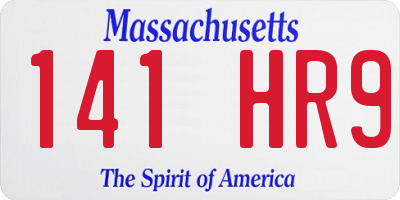 MA license plate 141HR9