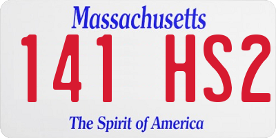 MA license plate 141HS2
