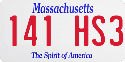 MA license plate 141HS3