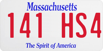 MA license plate 141HS4